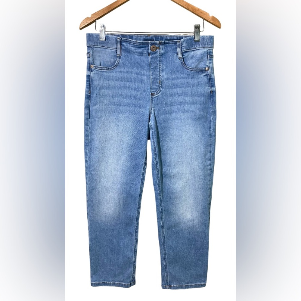 J Jill: Blue Denim High Rise Straight Leg Crop Jeans 6R